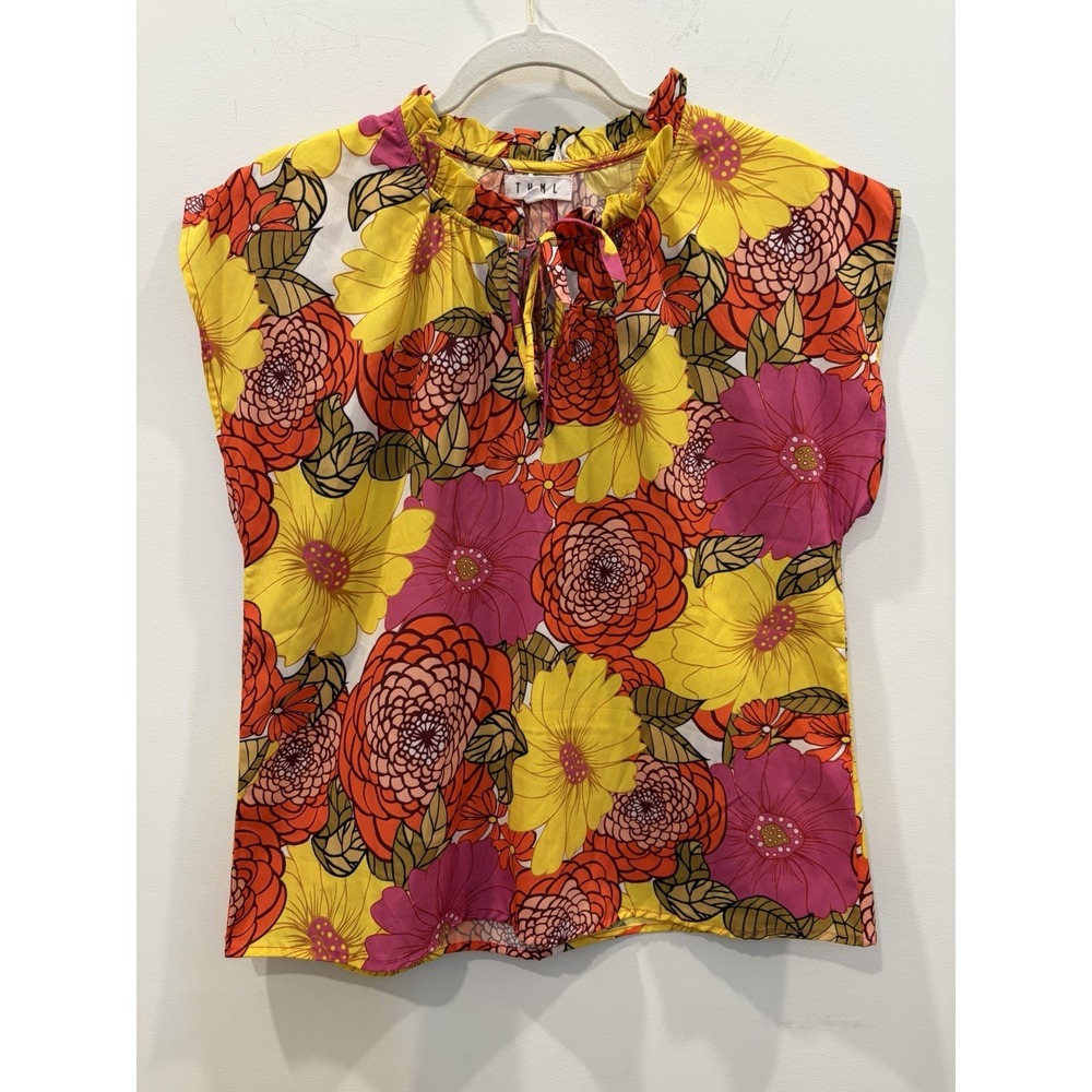 THML Anthropologie women Colorful boho Chic Vintage Retro floral Sleeveless